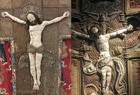 Figure 2, Le christ en croix, à gauche celui de Vienne et à droite celui d’Esztergon.
