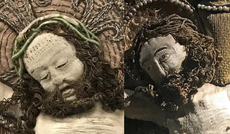 Figure 3, détail de la figure du Christ de Vienne,  à gauche, et d’Esztergon, à droite.