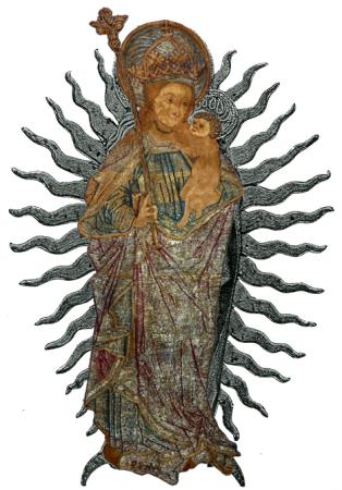 Montage vierge avec aureole et croissant
