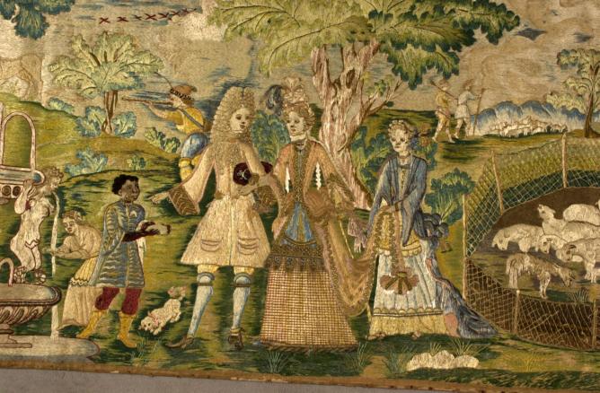Détail d'une pente de lit, France, Louis XIV.